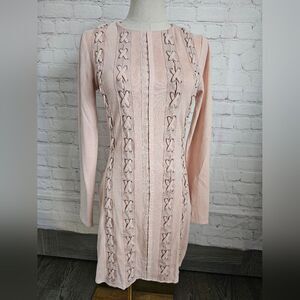 Missguided Carli Bybel Faux Suede Eyelet Bodycon Dress | Size 4 | EUC